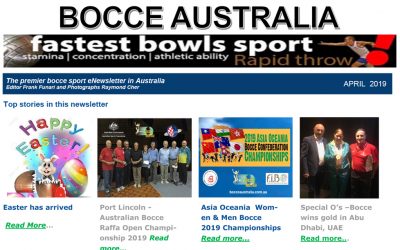 Bocce Australia – eNews April 2019